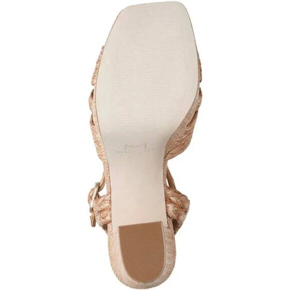 Marc Fisher LTD Michela Braided Raffia Platform Sandals In Natural 101 sz 10 - Picture 5 of 8